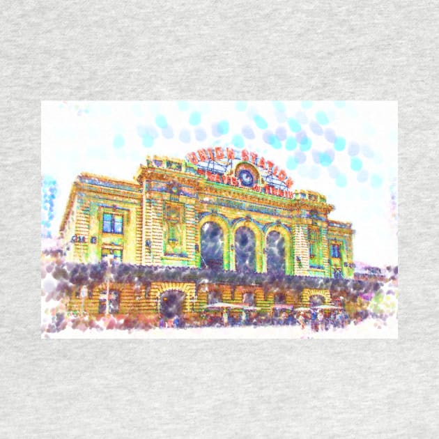 Denver Union Station In Pointillism by KirtTisdale